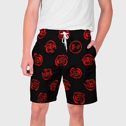 Шорты на шнурке мужские Twenty one pilots rose pattern, цвет: 3D-принт