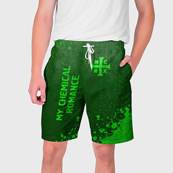 Шорты на шнурке мужские My Chemical Romance - green gradient вертикально, цвет: 3D-принт