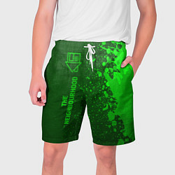 Шорты на шнурке мужские The Neighbourhood - green gradient по-вертикали, цвет: 3D-принт