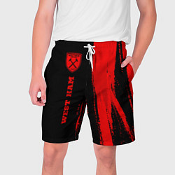 Шорты на шнурке мужские West Ham - red gradient по-вертикали, цвет: 3D-принт