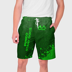 Шорты на шнурке мужские Bungo Stray Dogs - green gradient вертикально, цвет: 3D-принт