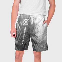 Шорты на шнурке мужские CreepyPasta - grey gradient по-вертикали, цвет: 3D-принт