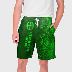 Шорты на шнурке мужские Blue Exorcist - green gradient по-вертикали, цвет: 3D-принт