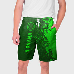 Шорты на шнурке мужские Nirvana - green gradient по-вертикали, цвет: 3D-принт