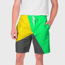 Мужские шорты Жёлто-серо-зелёный трёхцветный