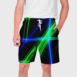 Шорты на шнурке мужские Color blue black green, цвет: 3D-принт