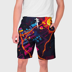 Шорты на шнурке мужские Техническая абстракция, цвет: 3D-принт