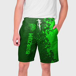 Шорты на шнурке мужские Burzum - green gradient по-вертикали, цвет: 3D-принт