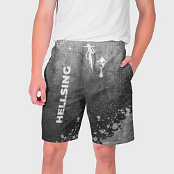 Шорты на шнурке мужские Hellsing - grey gradient вертикально, цвет: 3D-принт