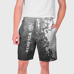 Шорты на шнурке мужские Benfica - grey gradient по-вертикали, цвет: 3D-принт