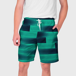 Шорты на шнурке мужские Color light blue square, цвет: 3D-принт