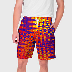 Шорты на шнурке мужские Пламенный сочный оранжево-синий, цвет: 3D-принт
