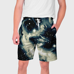 Шорты на шнурке мужские Космический абстрактный чёрно-синий, цвет: 3D-принт