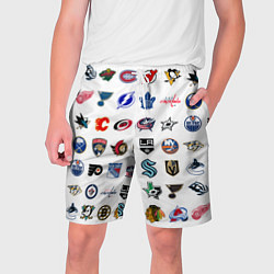 Мужские шорты Команды НХЛ на белом фоне