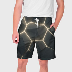 Шорты на шнурке мужские Объемные серые плиты, цвет: 3D-принт