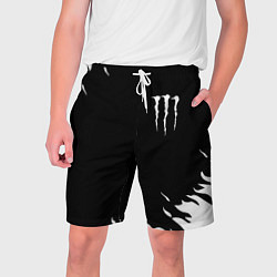 Шорты на шнурке мужские Monster energy fire white, цвет: 3D-принт