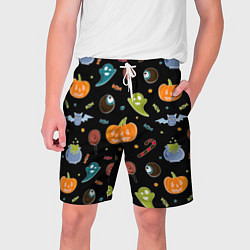 Шорты на шнурке мужские Halloween black, цвет: 3D-принт