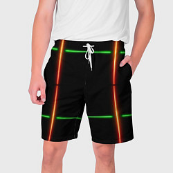 Мужские шорты Color black green orange lines