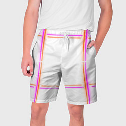 Шорты на шнурке мужские Neon white orange pink, цвет: 3D-принт
