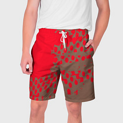 Мужские шорты Абстрактные алые пятна на цвете какао