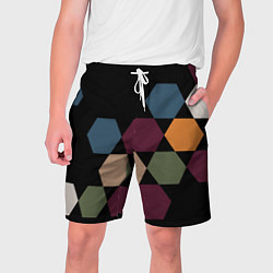 Шорты на шнурке мужские Honeycombs autumn colors, цвет: 3D-принт