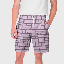 Шорты на шнурке мужские Кирпичная кладка, цвет: 3D-принт