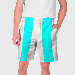 Шорты на шнурке мужские Color blue and white, цвет: 3D-принт