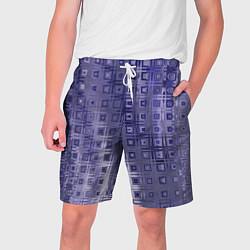 Шорты на шнурке мужские Геометрический градиент фиолетовый, цвет: 3D-принт