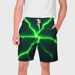 Шорты на шнурке мужские Зеленый неон из плит, цвет: 3D-принт