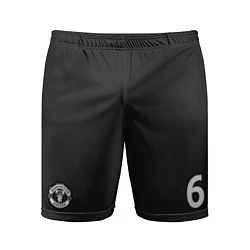 Шорты спортивные мужские Man UTD FC: Pogba Home 17/18, цвет: 3D-принт