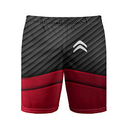 Шорты спортивные мужские Citroen: Red Carbon, цвет: 3D-принт
