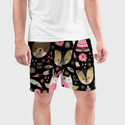 Шорты спортивные мужские Лесные друзья, цвет: 3D-принт — фото 2