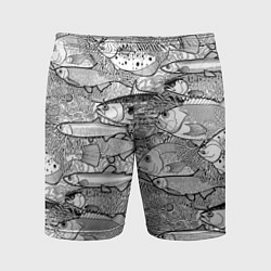 Шорты спортивные мужские Рыбы графика, цвет: 3D-принт