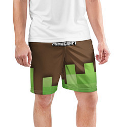 Шорты спортивные мужские Minecraft - Логотип, цвет: 3D-принт — фото 2