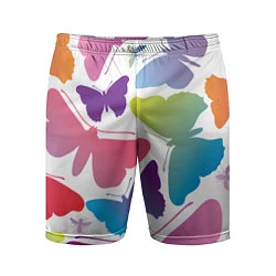 Шорты спортивные мужские Разноцветные бабочки, цвет: 3D-принт