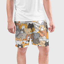 Шорты спортивные мужские Кошачья стая, цвет: 3D-принт — фото 2