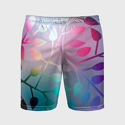 Шорты спортивные мужские Листья, цвет: 3D-принт