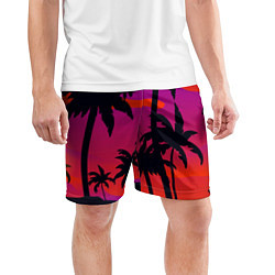 Шорты спортивные мужские Тропический пляж, цвет: 3D-принт — фото 2