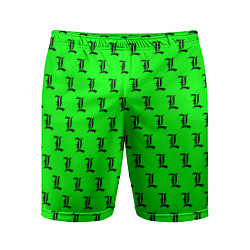 Шорты спортивные мужские Эл паттерн зеленый, цвет: 3D-принт