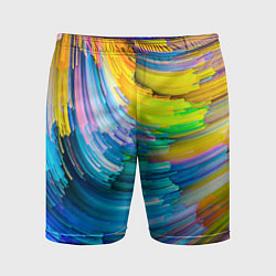 Шорты спортивные мужские Цветные полоски, цвет: 3D-принт