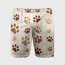 Шорты спортивные мужские Лапки, цвет: 3D-принт