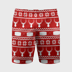Шорты спортивные мужские Олень в маске Свитер, цвет: 3D-принт