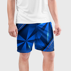 Шорты спортивные мужские 3D абстрактные фигуры BLUE, цвет: 3D-принт — фото 2