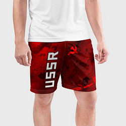 Шорты спортивные мужские USSR - Серп и Молот - Краска, цвет: 3D-принт — фото 2