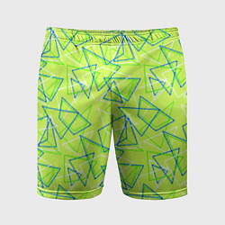 Шорты спортивные мужские Абстрактный неоновый зеленый, цвет: 3D-принт