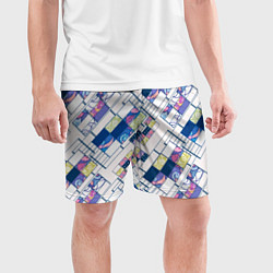 Шорты спортивные мужские Этнический узор пэчворк, цвет: 3D-принт — фото 2