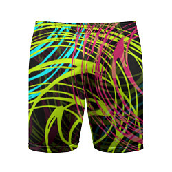 Шорты спортивные мужские Разноцветные спирали, цвет: 3D-принт