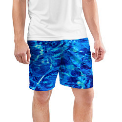 Шорты спортивные мужские Голубая Вода Текстура, цвет: 3D-принт — фото 2