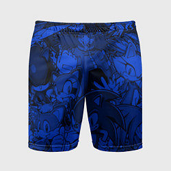 Шорты спортивные мужские SONIC BLUE PATTERN СИНИЙ ЁЖ, цвет: 3D-принт