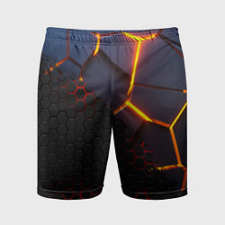 Шорты спортивные мужские 3D РАЗЛОМ И СТАЛЬНАЯ БРОНЯ ПОПУЛЯРНЫЕ ТЕКСТУРЫ, цвет: 3D-принт